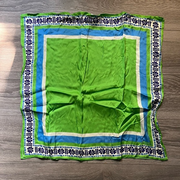 FRNCH Tops - FRNCH Paris Green Blue Square Scarf Sleeveless Print Summer Shirt One Size